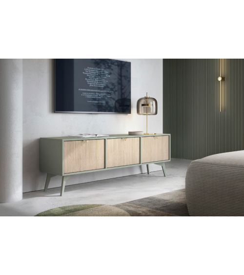 Conjunto de muebles para TV FOREST – Color Espiga Scandi / Eucalipto