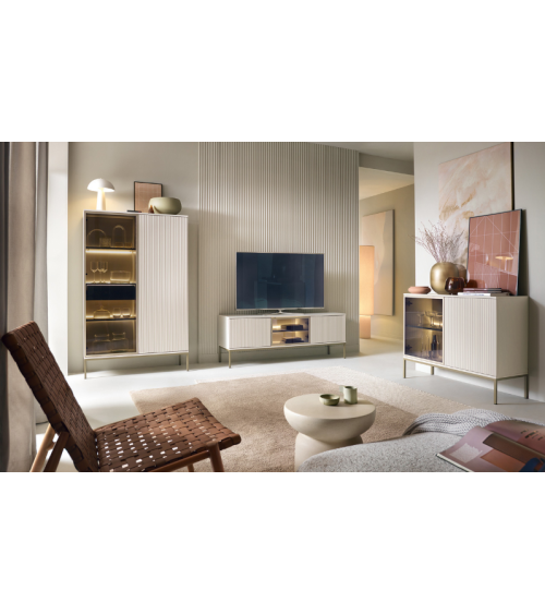 Ensemble meuble TV SENTO couleur Cachemire