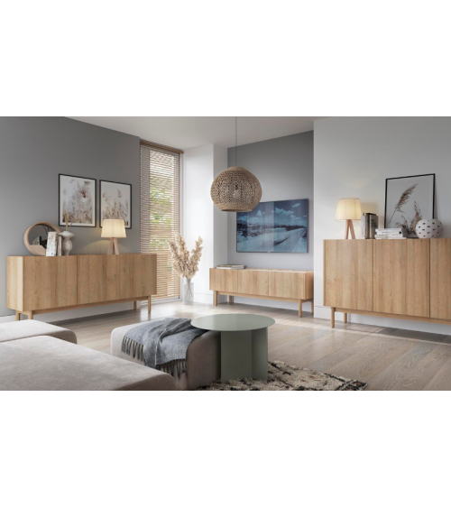 Ensemble meuble TV BOHO couleur Chêne Rivera
