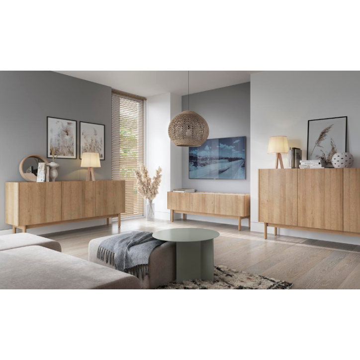 Ensemble meuble TV BOHO couleur Chêne Rivera