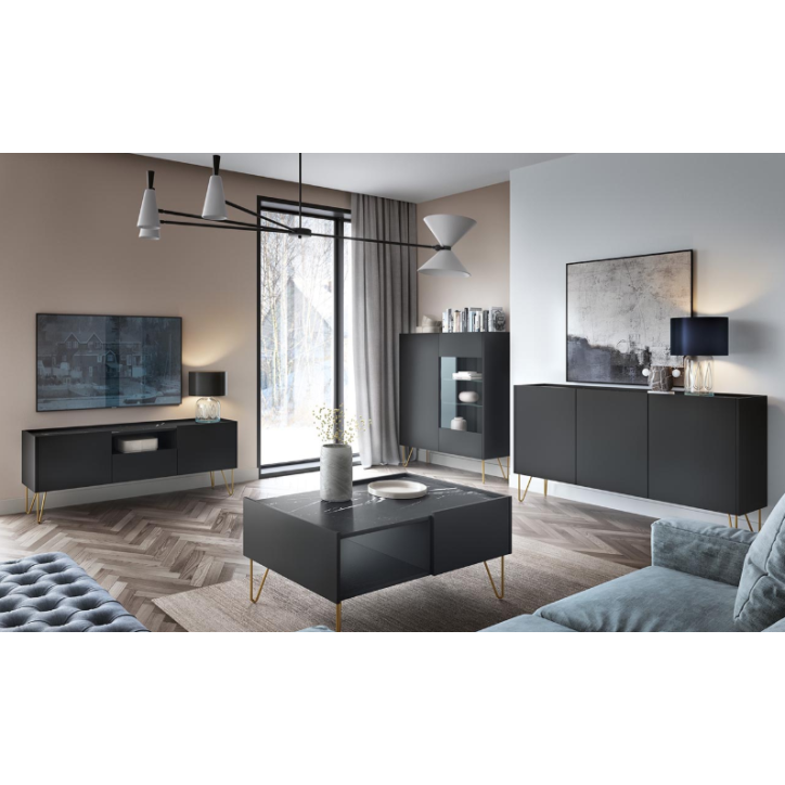 Ensemble meuble TV RAVEN couleur Noir