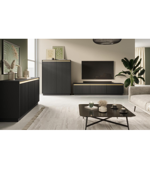 Ensemble meuble TV ROYAL couleur Noir