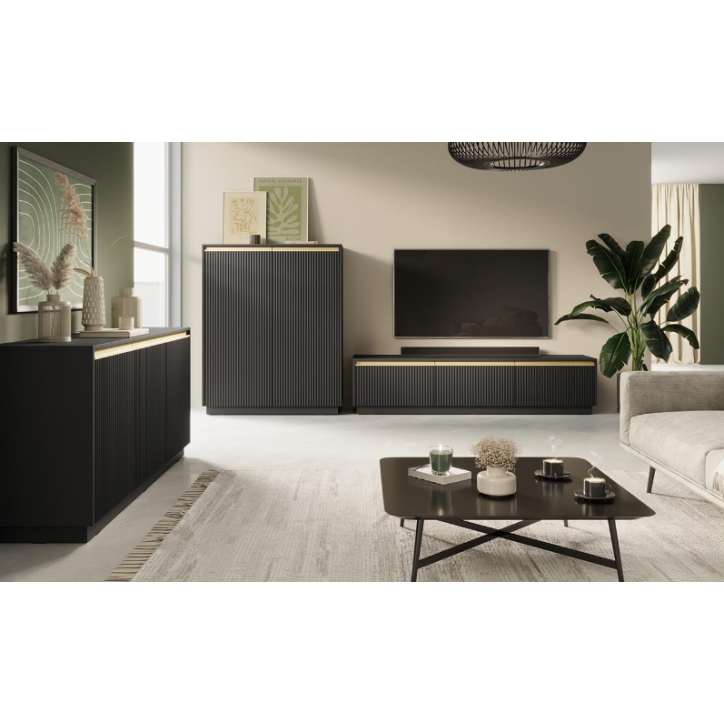 Conjunto de móveis para TV ROYAL – Cor Preto