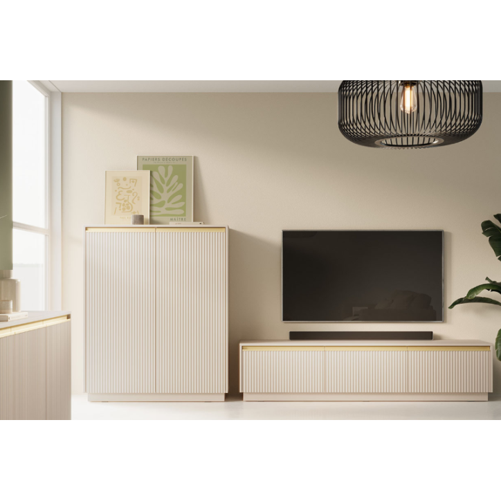 Ensemble meuble TV ROYAL couleur Beige