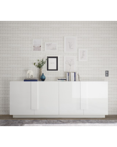 Aparador Jupiter de 4 portas – Branco brilhante