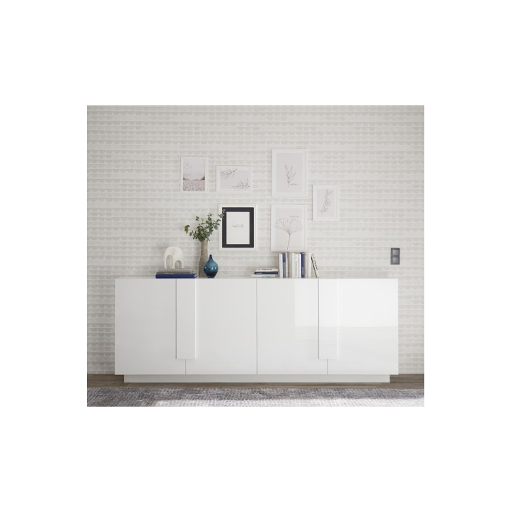 Buffet Jupiter 4 portes – Blanc brillant