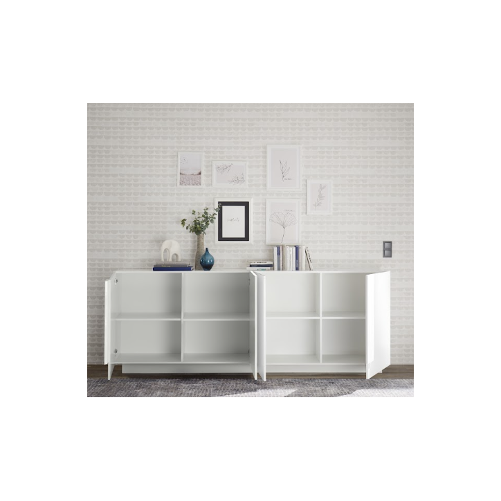 Aparador Jupiter de 4 puertas – Blanco brillante
