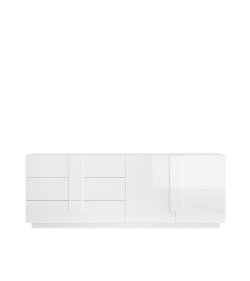 Credenza Jupiter a 2 ante e 3 cassetti – Bianco lucido