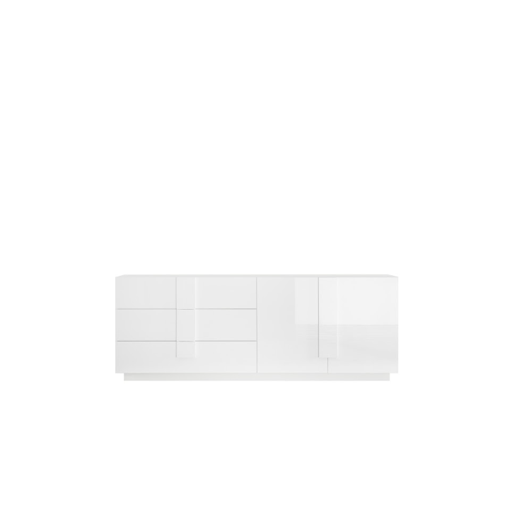 Buffet Jupiter 2 portes et 3 tiroirs – Blanc brillant