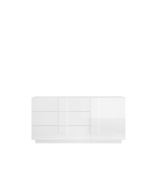 Buffet Jupiter 2 portes et 6 tiroirs – Blanc brillant