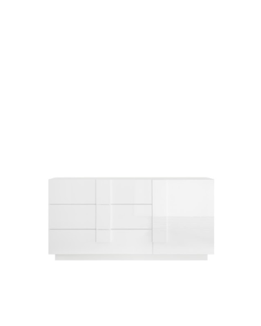 Aparador Jupiter de 1 porta e 3 gavetas – Branco brilhante