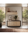 Buffet SKY 2 portes et 3 tiroirs – Finition Mercure / Anthracite
