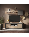 Móvel de TV contemporâneo SKY 2 portas e 1 gaveta – Acabamento Mercure / Antracite
