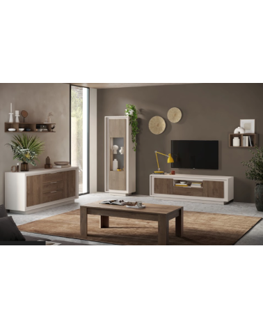 Ensemble meuble TV SKY 3 pièces – Finition Cashmere / Mercure