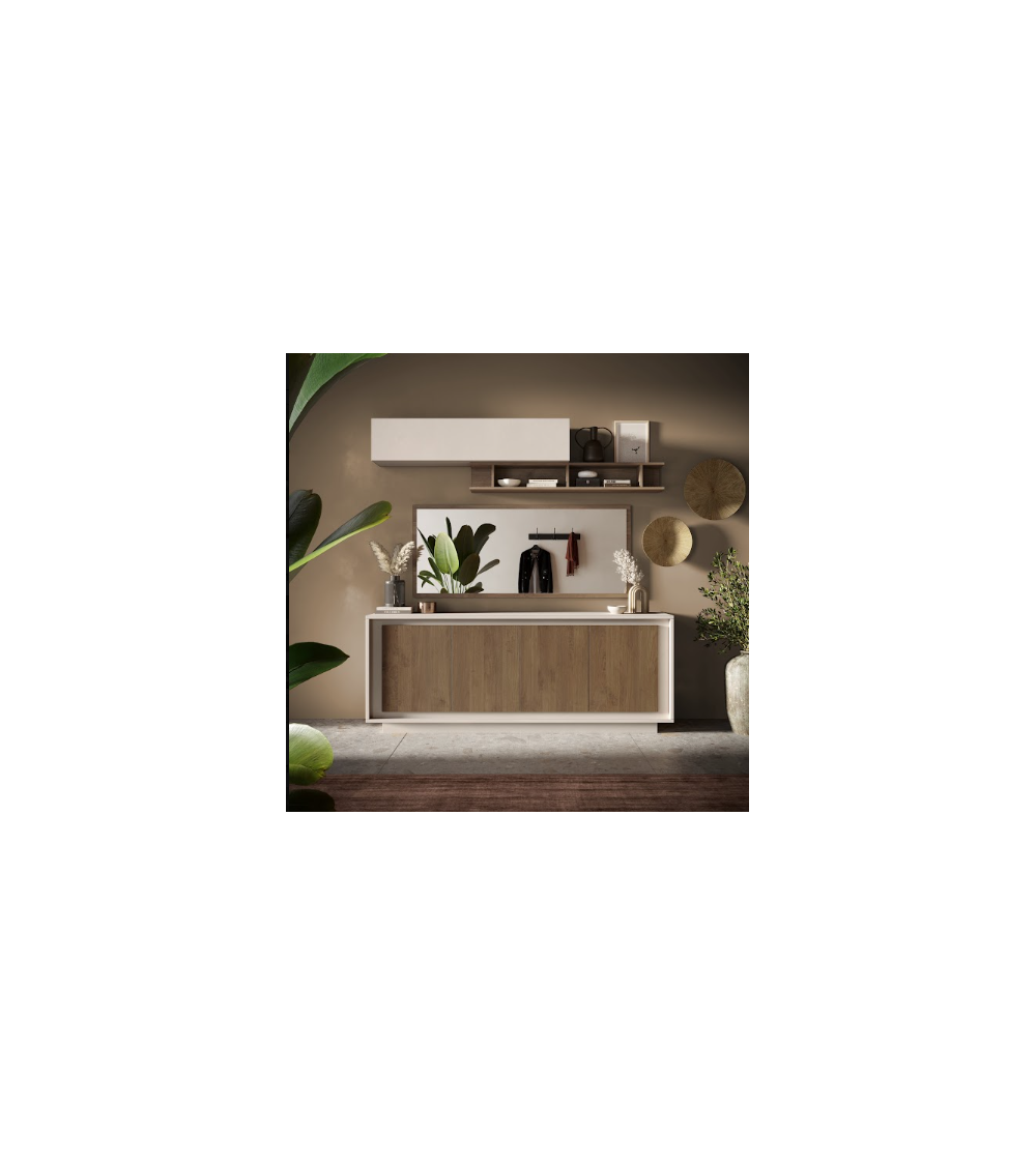 Aparador SKY de 4 portas – Acabamento Cashmere / Mercure
