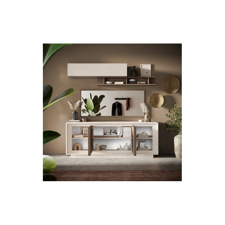 Credenza SKY a 4 ante – Finitura Cashmere / Mercure Credenza SKY a 4 ante – Finitura Cashmere / Mercure