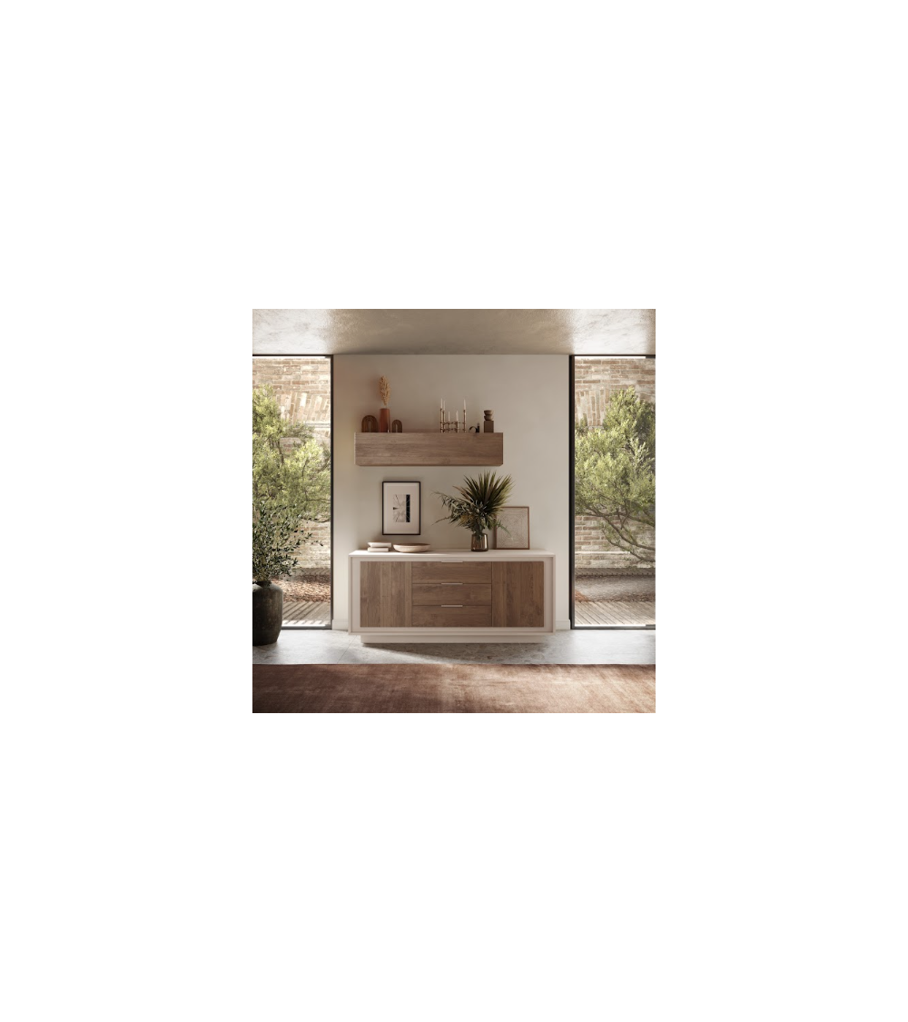 Aparador SKY de 2 puertas y 3 cajones – Acabado Cashmere / Mercure