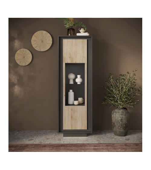 Ensemble meuble TV SKY 3 pièces – Finition Mercure / Anthracite