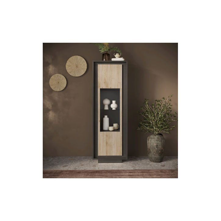 Ensemble meuble TV SKY 3 pièces – Finition Mercure / Anthracite