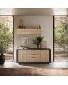 Ensemble meuble TV SKY 3 pièces – Finition Mercure / Anthracite