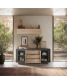 Ensemble meuble TV SKY 3 pièces – Finition Mercure / Anthracite
