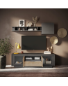 Ensemble meuble TV SKY 3 pièces – Finition Mercure / Anthracite