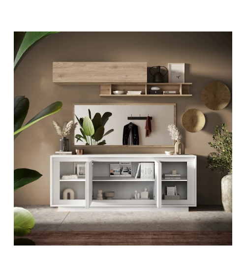 Buffet SKY 4 portes – Blanc mat laqué