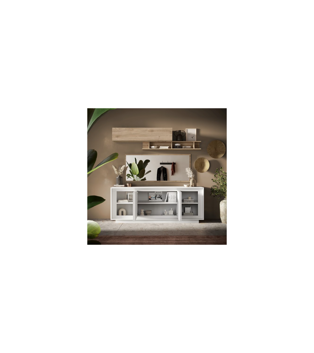 Aparador SKY de 4 puertas – Blanco mate lacado