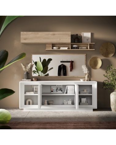 Buffet SKY 4 portes – Blanc mat laqué