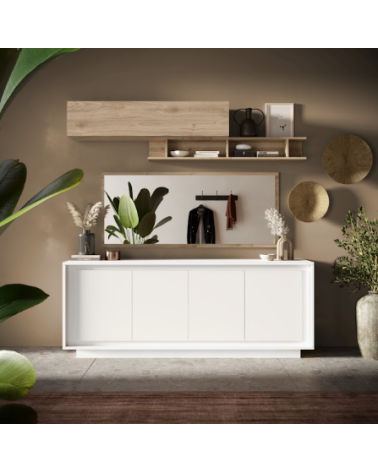 Buffet SKY 4 portes – Blanc mat laqué