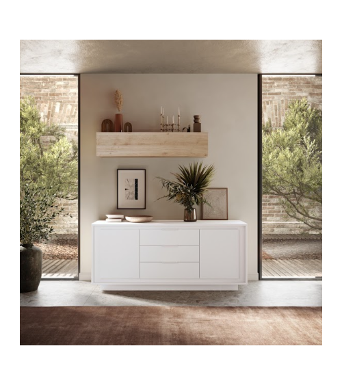 Aparador SKY com 2 portas e 3 gavetas – Branco mate lacado