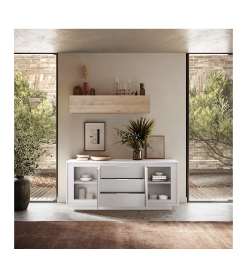 Aparador SKY con 2 puertas y 3 cajones – Blanco mate lacado