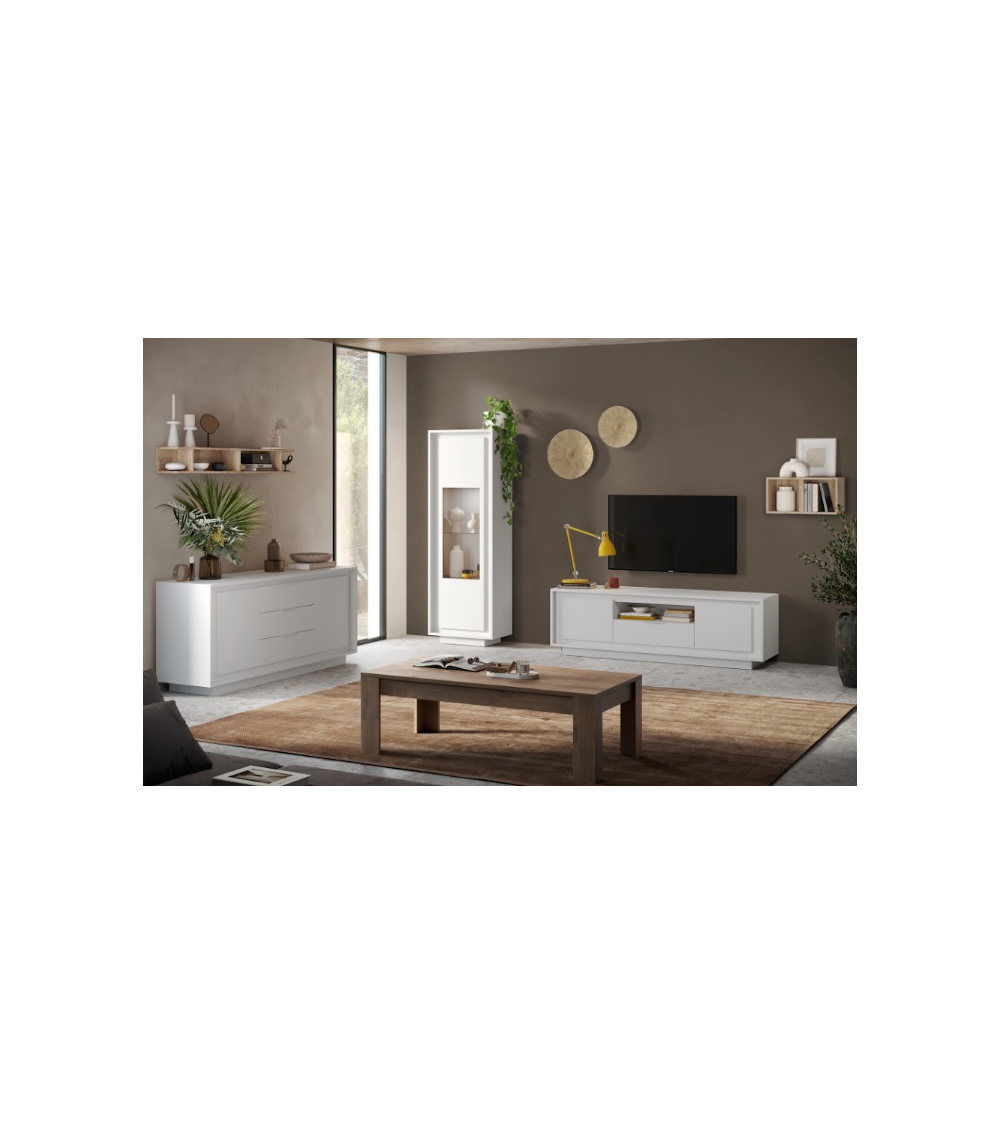 Conjunto de salón SKY de 3 piezas – Blanco mate lacado