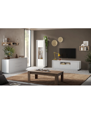 Ensemble salon SKY 3 pièces – Blanc mat laqué