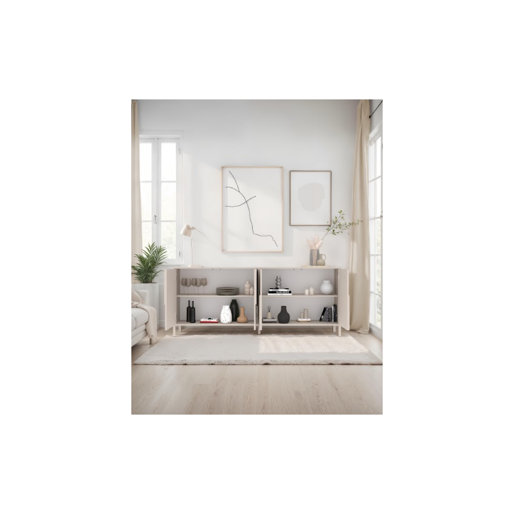 Buffet STONE 4 portes – Cashmere mat Buffet STONE 4 portes – Cashmere mat