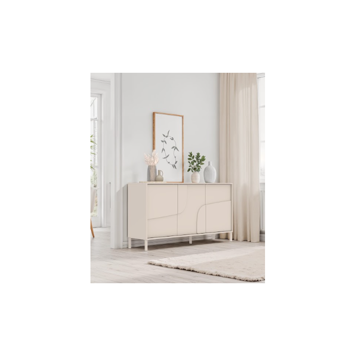 Buffet STONE 3 portes – Cashmere mat Buffet STONE 3 portes – Cashmere mat