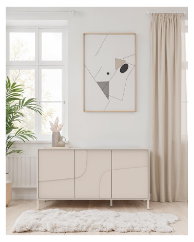Buffet STONE 3 portes – Cashmere mat