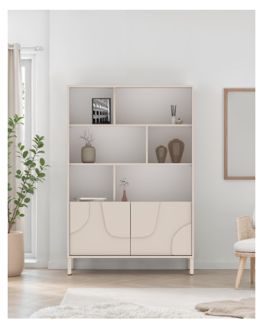 Librería STONE con 2 puertas – Cashmere mate