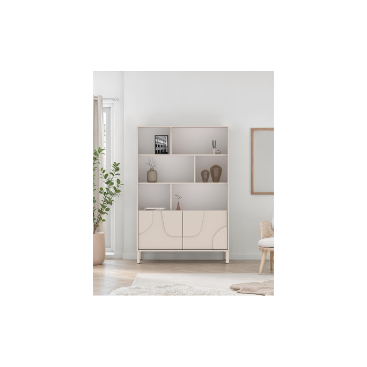 Libreria STONE con 2 ante – Cashmere opaco