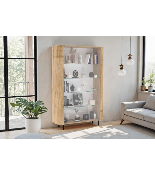 Vitrina MURANO de 2 puertas de cristal – Acabado Roble natural