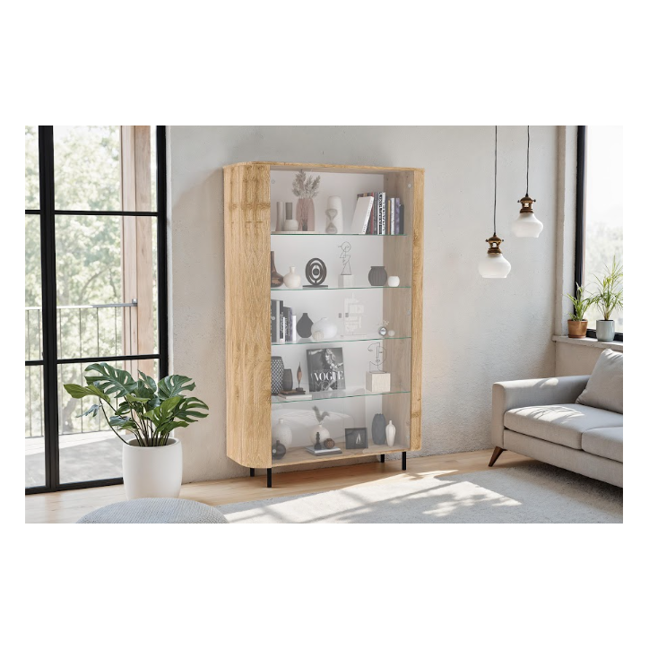 Vitrina MURANO de 2 puertas de cristal – Acabado Roble natural Vitrina MURANO de 2 puertas de cristal – Acabado Roble natural