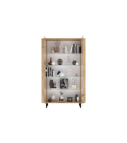 Vitrina MURANO de 2 puertas de cristal – Acabado Roble natural