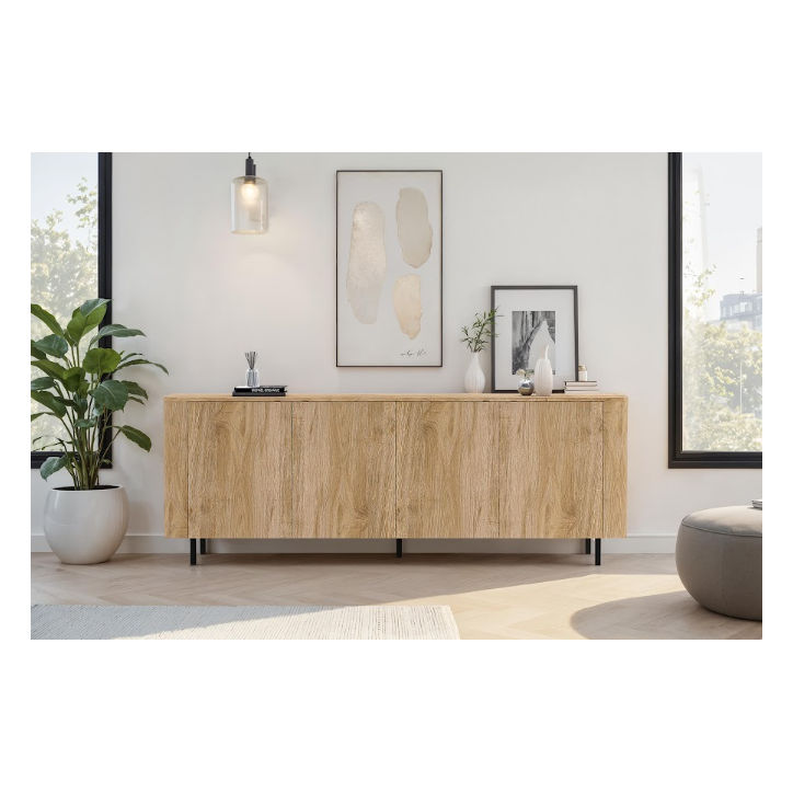 Aparador MURANO de 4 puertas – Acabado Roble natural