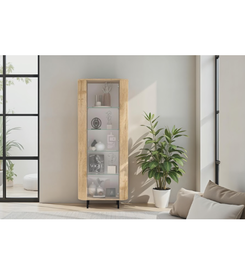 Vetrina MURANO a 1 anta in vetro – Finitura Rovere naturale