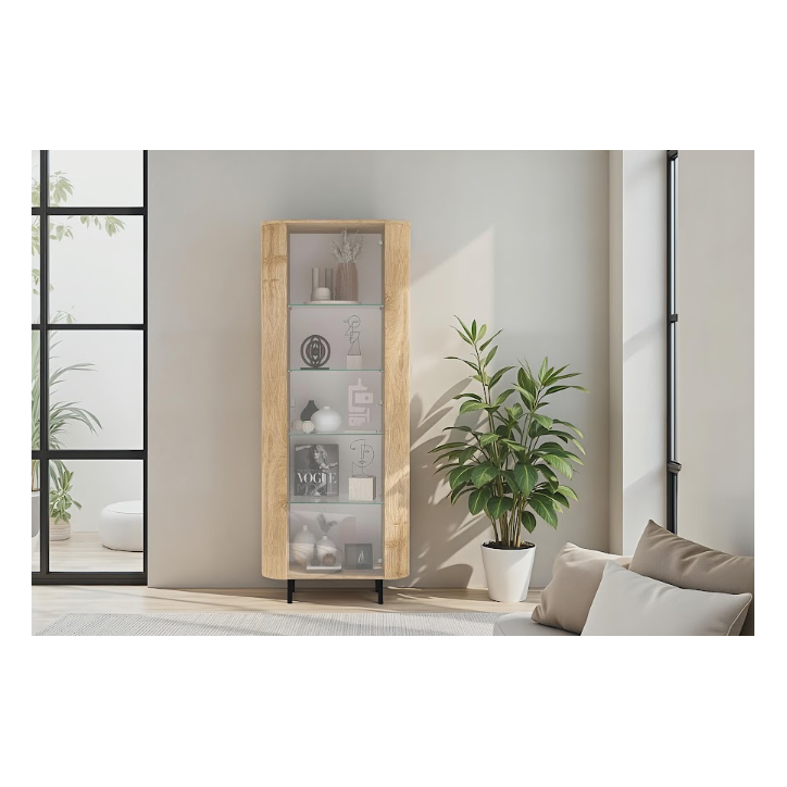 Vitrine MURANO 1 porte vitrée – Finition Chêne naturel