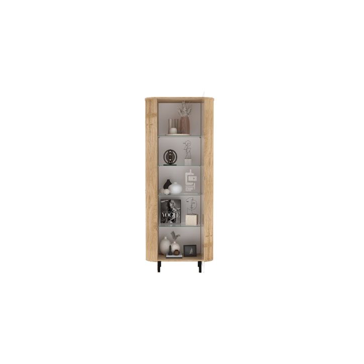 Vitrina MURANO de 1 puerta de cristal – Acabado Roble natural Vitrina MURANO de 1 puerta de cristal – Acabado Roble natural