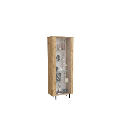 Vitrine MURANO 1 porte vitrée – Finition Chêne naturel