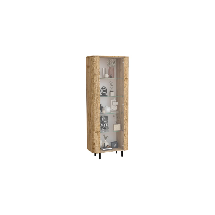 Vitrina MURANO de 1 puerta de cristal – Acabado Roble natural Vitrina MURANO de 1 puerta de cristal – Acabado Roble natural
