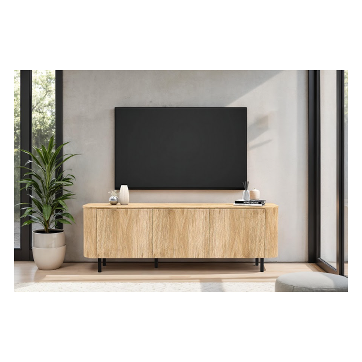 Mueble TV MURANO de 3 puertas – Acabado Roble natural