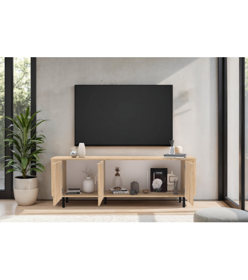 Mueble TV MURANO de 3 puertas – Acabado Roble natural